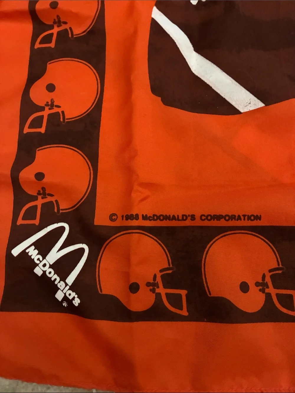 McDonald's Orange and Brown Browns '88 Kids Football Bandana
